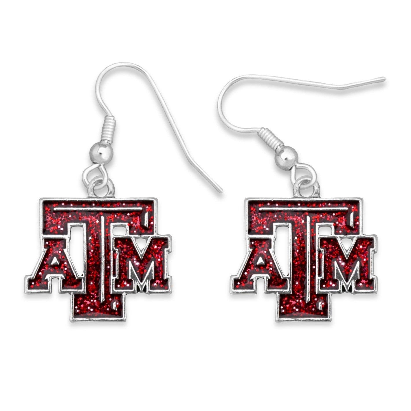 TEXAS A&M "TAM" Glitter Earrings