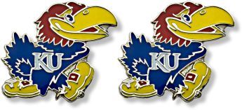 KANSAS Jayhawks Logo Post Earrings