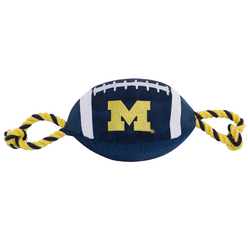 Michigan Nylon Football Tug Toy