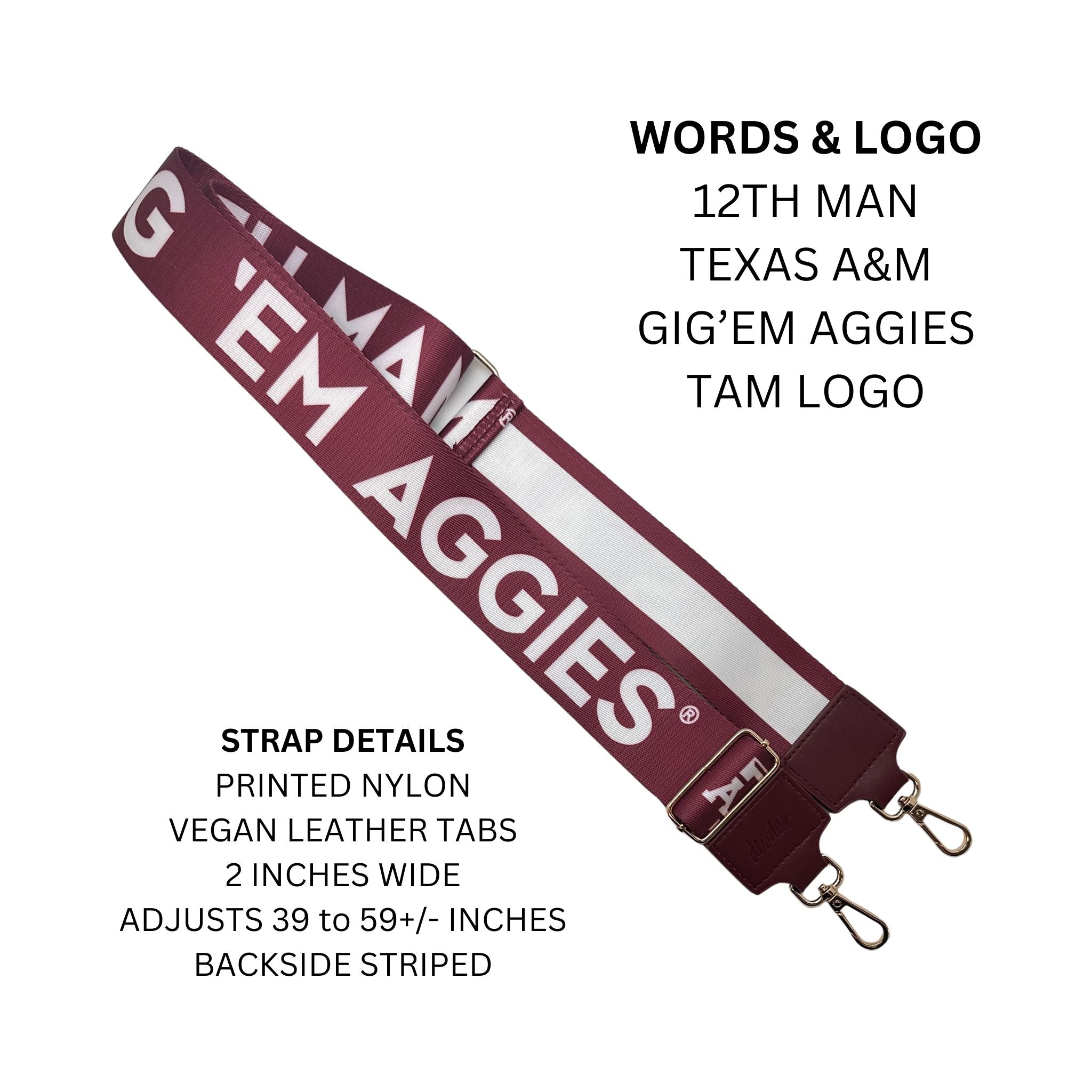 TEXAS A&M 2" - Officially Licensed - Stripe