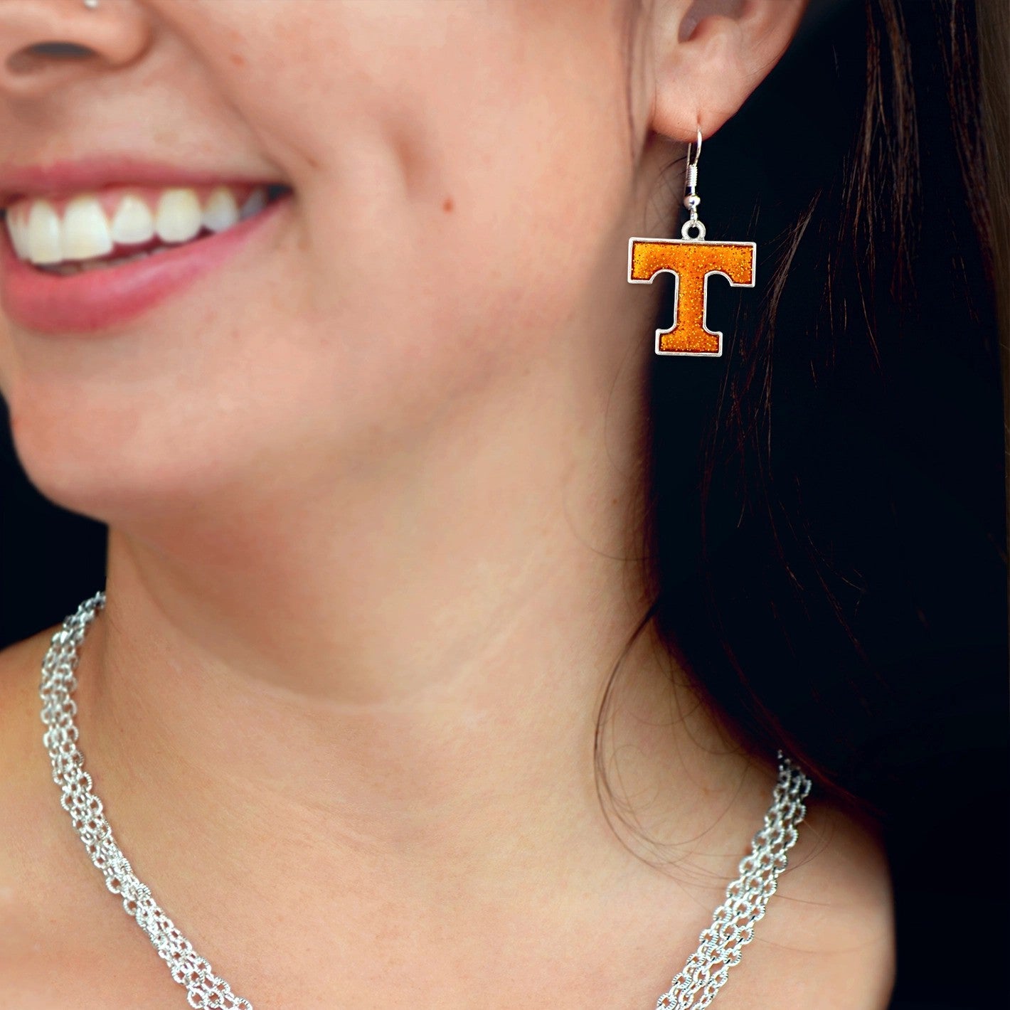 TENNESSEE "T" Glitter Earrings