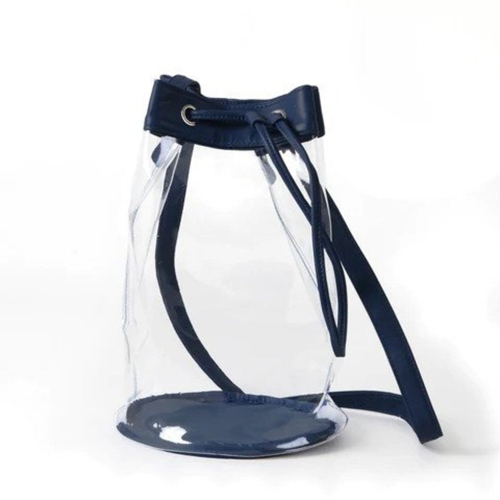 Stadium Approved Clear Bucket Bag - Navy Trim