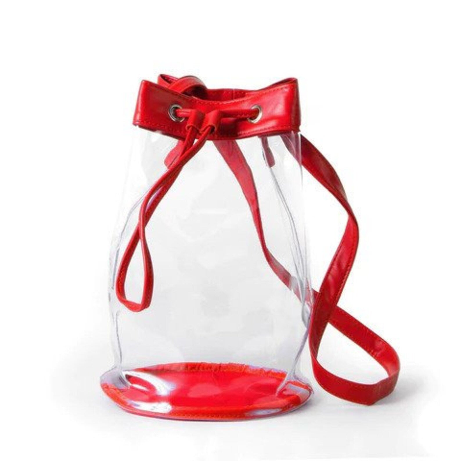 Stadium Approved Clear Bucket Bag - Red Trim