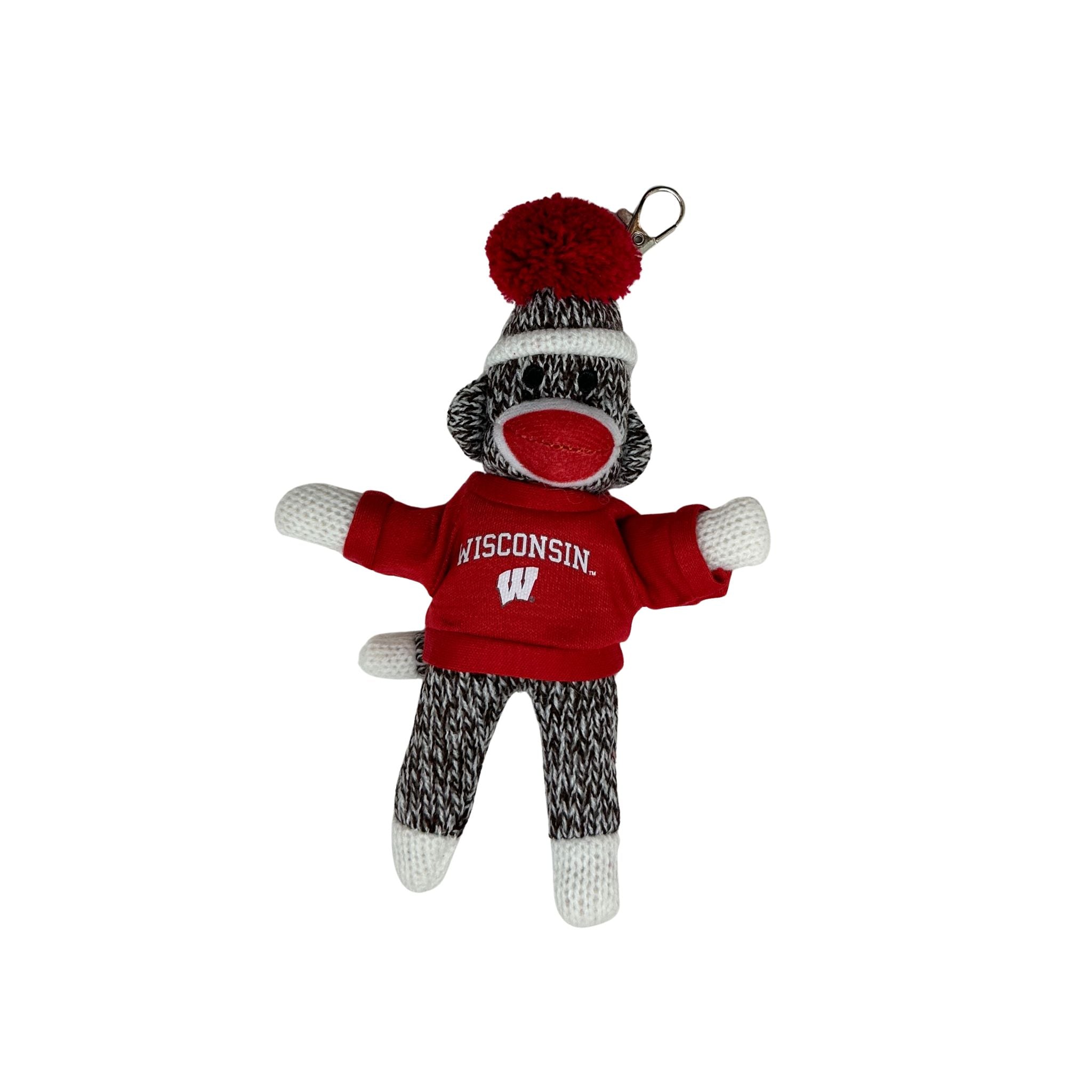 WISCONSIN Sock Monkey Keychain