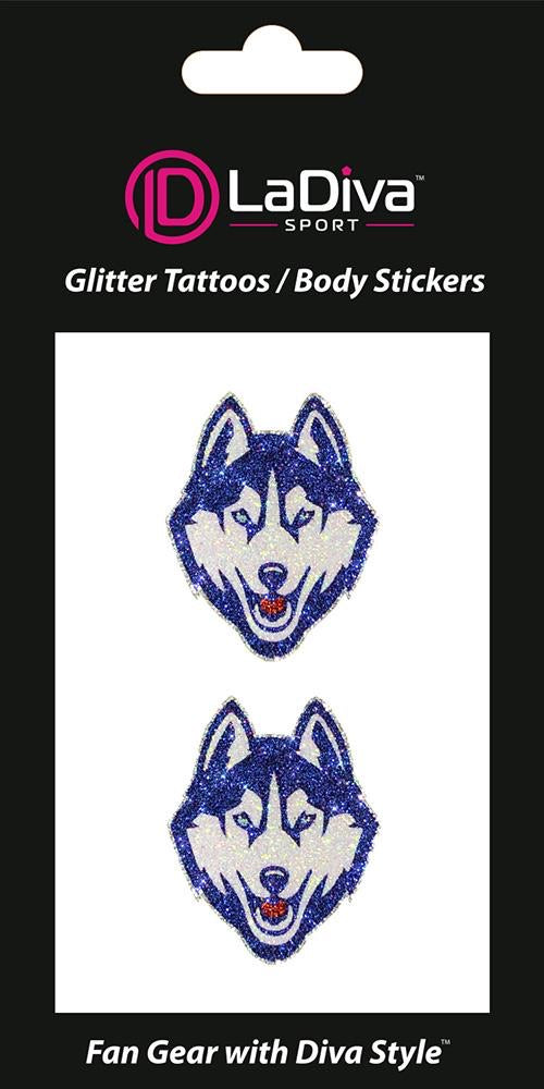 Connecticut Huskies Glitter Tattoo 2-Pack